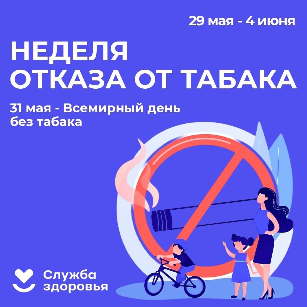 Неделя отказа от табака (в честь Всемирного дня без табака 31 мая).